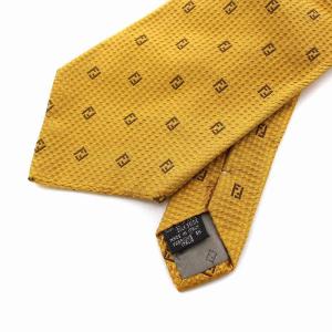 FENDI ネクタイ ズッカ柄 シルク100％ からし色 マスタード色
