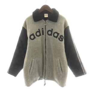 ブルゾン ジャケット ジップアップ ステンカラー ボア キルティング 中綿 ロゴ 切替 3ストライプ サイドライン S?M