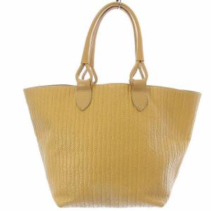 Longchamp トートバッグ ハンドバッグ レザー 編み ベージュ
