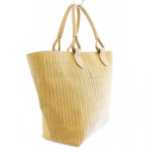Longchamp トートバッグ ハンドバッグ レザー 編み ベージュ