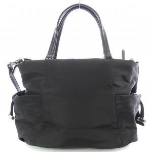 LANVIN en Bleu ショルダーバッグ ハンドバッグ 2WAY リボン ナイロン 黒 ブラック