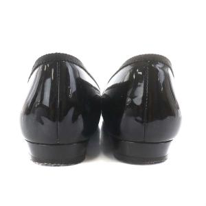 Salvatore Ferragamo パンプス フラットシューズ エナメル ポインテッドトゥ 6.5 24.0cm 黒 ブラック