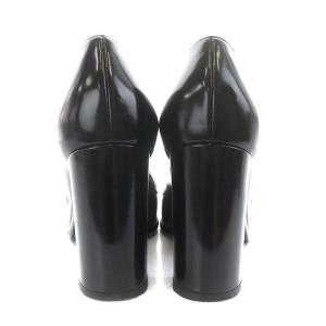 Salvatore Ferragamo パンプス チャンキーヒール レザー 6 23.5cm 黒 ブラック