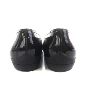 Salvatore Ferragamo パンプス フラットシューズ エナメル リボン 5.5 23.0cm 黒 ブラック