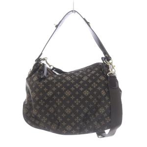 russet ショルダーバッグ ハンドバッグ 2WAY 総柄 ナイロン 茶色 ブラウン ベージュ GY09