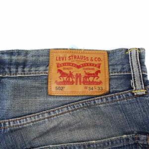 Levi's 502 デニムパンツ ジーンズ ダメージ加工 W34 L33 ブルー