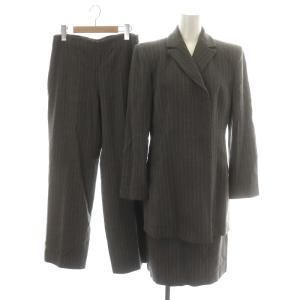 スーツ セットアップ 3点セット 上下 テーラードジャケット ダブル ロング 総裏地 フレアスカート ひざ丈 パンツ スラックス