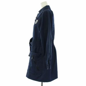 GUCCI 2007年製 スプリングコート ショート丈 ベルト 裏地総柄 ワッペン 40 S 紺 ネイビー