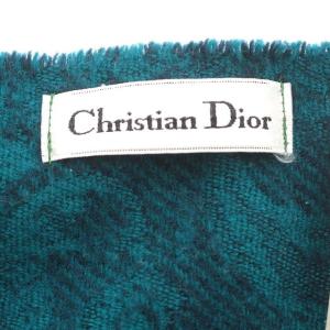 Christian Dior ひざ掛け ウール 花柄 80?130cm グリーン 緑