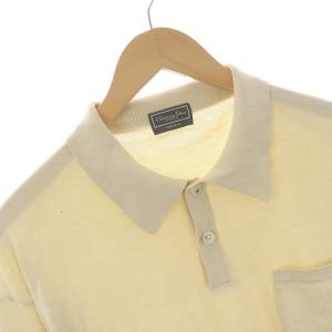Christian Dior ムッシュ Monsieur ヴィンテージ ポロシャツ ニット ハーフボタン 長袖 M アイボリー GY09
