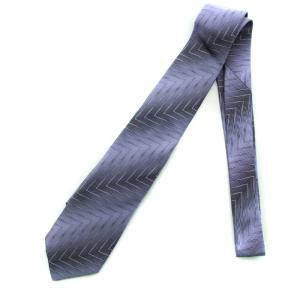 LANVIN ネクタイ レギュラータイ 総柄 絹 シルク タグ付き 紫 パープル