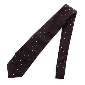BLACK LABEL CRESTBRIDGE ネクタイ レギュラータイ 水玉 ドット 絹 シルク エンジ 白 ホワイト