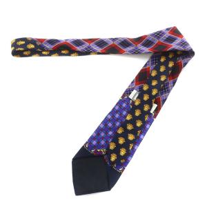 GIANNI VERSACE ネクタイ レギュラータイ 総柄 チェック 絹 シルク マルチカラー