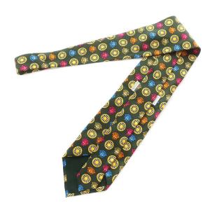 GIANNI VERSACE ネクタイ レギュラータイ 総柄 絹 シルク 緑 グリーン マルチカラー