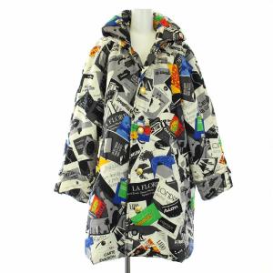 ヴィンテージ 中綿ジャケット コート アウター シルク 総柄 F マルチカラー