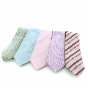 HERMES ネクタイ 5本セット まとめ売り 総柄 レジメンタルストライプ ピンク 水色 ライトブルー