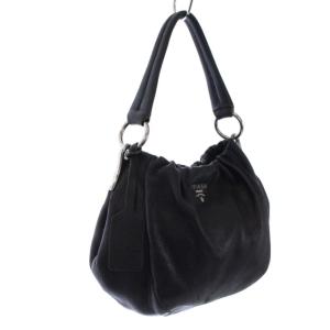 PRADA ヴィッテロダイノ ハンドバッグ ワンショルダー ロゴ レザー 鞄 黒 ブラック