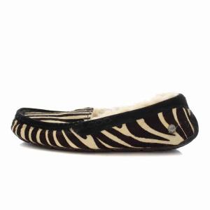 UGG australia スリッポン モカシン ハラコ ゼブラ柄 US7 24cm 茶 黒 アイボリー 1002242