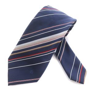 ネクタイ レギュラータイ レジメンタル ランダムストライプ ロゴ 絹 シルク 紺 ネイビー ピンク 茶色 ブラウン マルチカラー