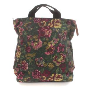 GREGORY トートバッグ 花柄 ナイロン 鞄 緑 グリーン