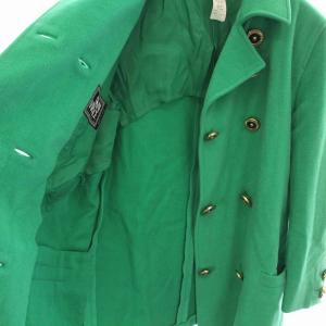 GIANNI VERSACE セットアップ ロング ジャケット ダブルボタン タイト スカート ミニ カシミヤ混 42 グリーン