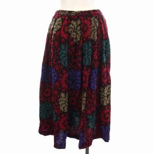 MISSONI ニットスカート フレア ロング 総柄 44 L マルチカラー