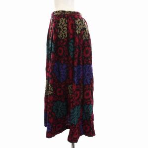 MISSONI ニットスカート フレア ロング 総柄 44 L マルチカラー