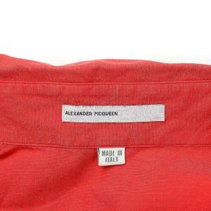 Alexander McQueen カジュアル シャツ 半袖 レギュラーカラー コットン 46 M 赤 レッド