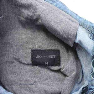 SOPHNET. ハーフパンツ ショート デニム ジップフライ カモフラ 迷彩柄 M 青 ブルー