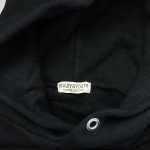 BEAUTY&YOUTH UNITED ARROWS フラフィー スウェット パーカー プルオーバー 長袖 フード 裏起毛 黒 ブラック