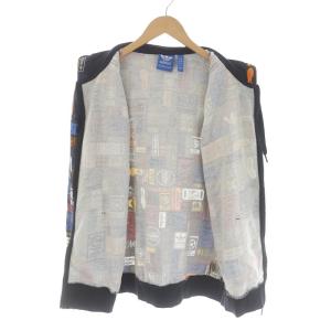 adidas Originals パーカー トラックジャケット スウェット ジップアップ フード 総柄 M 黒 ブラック マルチカラー AZ1099 GY06