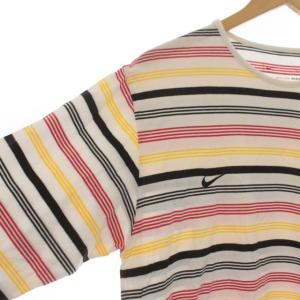 NIKE FCRB BRISTOL Tシャツ ボーダー ロゴ クルーネック S マルチカラー