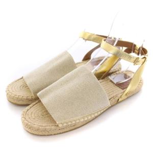 TORY BURCH サンダル フラット エスパドリーユ アンクルストラップ 靴 シューズ 8 24cm ベージュ