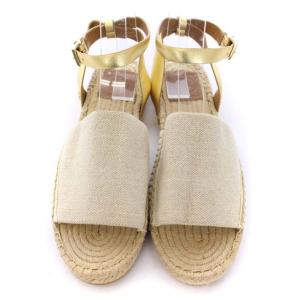 TORY BURCH サンダル フラット エスパドリーユ アンクルストラップ 靴 シューズ 8 24cm ベージュ