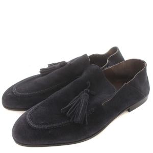 タッセルローファー スリッポン スエード 41 25.5cm ネイビー 紺