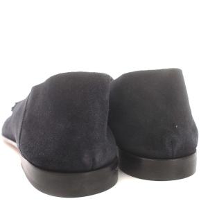 BARNEYS NEW YORK タッセルローファー スリッポン スエード 41 25.5cm ネイビー 紺