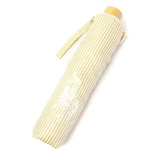 RALPH LAUREN 日傘 折りたたみ傘 ストライプ ロゴ ベージュ 白 ホワイト