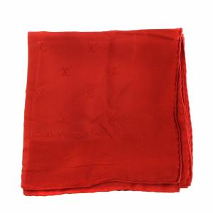 LOUIS VUITTON スカーフ 総柄 ロゴ 赤 レッド