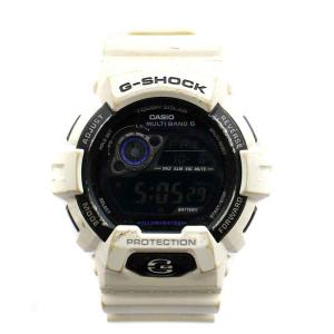 CASIO G-SHOCK 腕時計 ウォッチ ソーラー 電波時計 デジタル ラバー カレンダー アラーム タイマー ストップウォッチ 白 ホワイト 黒