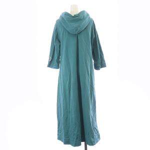 agnes b. ワンピース スウェット ロング 七分袖 フード 40 L 緑 グリーン