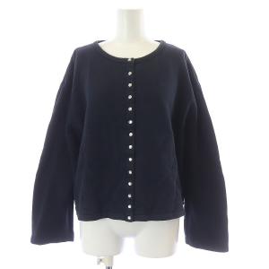 カーディガン スウェット 長袖 クルーネック スナップボタン 3 L 黒 ブラック