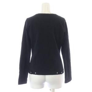 agnes b. カットソー 長袖 クルーネック スナップボタン 2 M 黒 ブラック