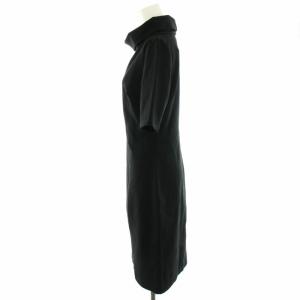 RALPH LAUREN DRESS ワンピース ハイネック 半袖 タイト ひざ丈 4 M 黒 ブラック