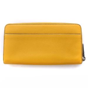 COACH 長財布 ラウンドファスナー レザー ロゴ 58102 ウォレット 黄色 イエロー マスタード