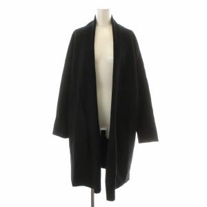 21AW コンプレストパイルロングカーディガン ショールカラー 長袖 ウール 38 M 黒 ブラック JKWOIA0401