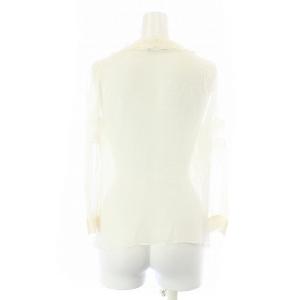 PRADA ブラウス シャツ 七分袖 シースルー シアー ボウタイ リボン シルク 40 S アイボリー