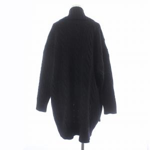 POLO RALPH LAUREN カーディガン ケーブルニット 長袖 ショールカラー ロング ウール カシミヤ混 M 黒 ブラック