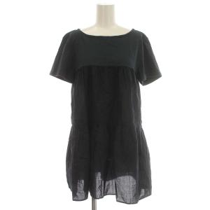 20AW 半袖 チュニック カットソー リボン 38 M ネイビー 紺