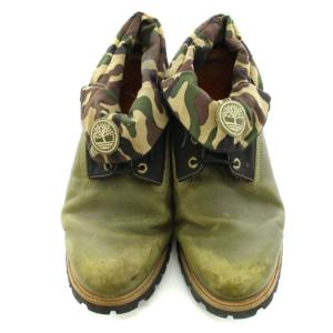 Timberland ショートブーツ ワーク レースアップ レザー 裏地カモフラ 靴 シューズ 12W 30cm 大きいサイズ カーキ