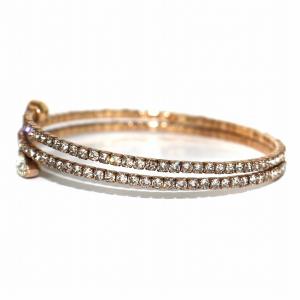 SWAROVSKI TWISTY DROP BANGLE ブレスレット バングル ストーン 3連 ゴールド
